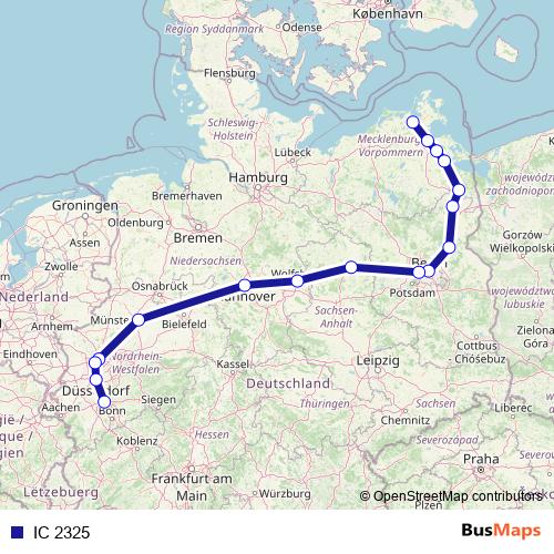 IC 2325 rail Line Map