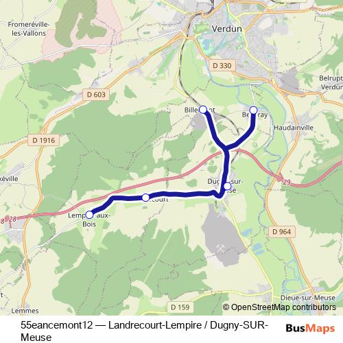 55eancemont12 bus Line Map