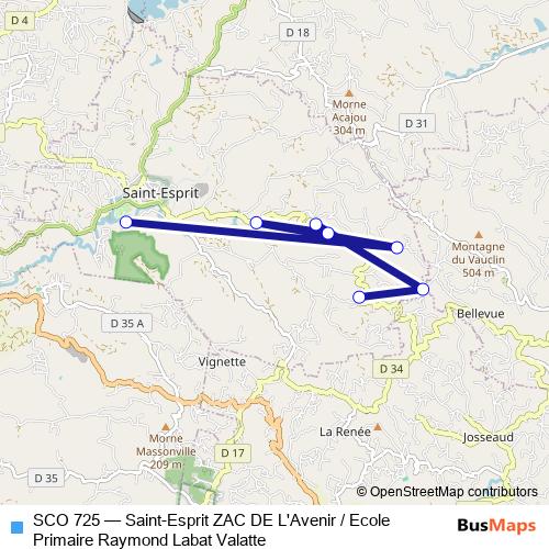 SCO 725 bus Line Map
