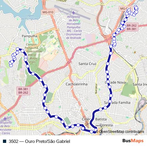 3502 bus Line Map