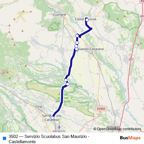 3502 bus Line Map