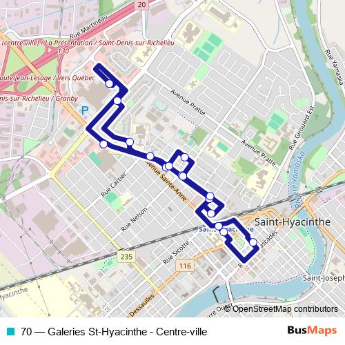 70 bus Line Map