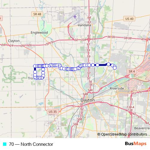 70 bus Line Map