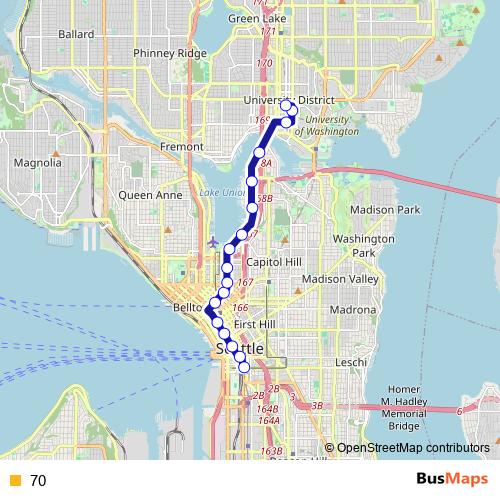 70 bus Line Map