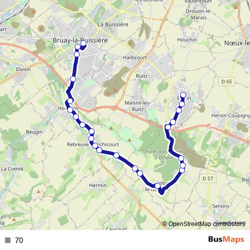 70 bus Line Map