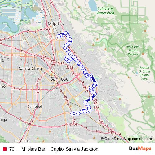 70 bus Line Map