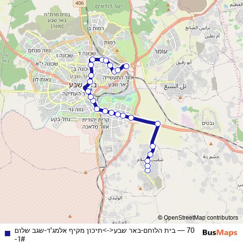 70 bus Line Map