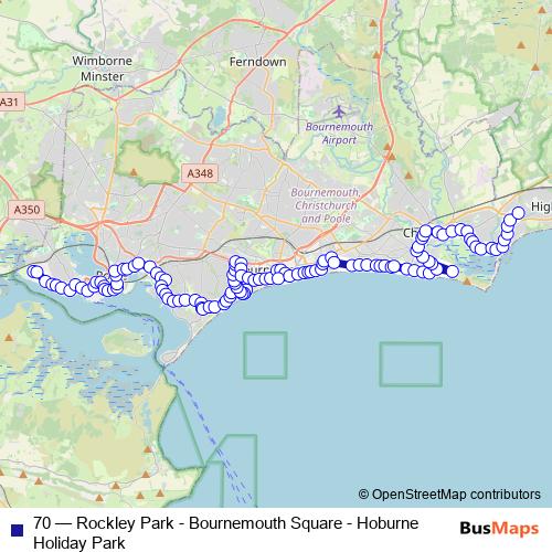 70 bus Line Map
