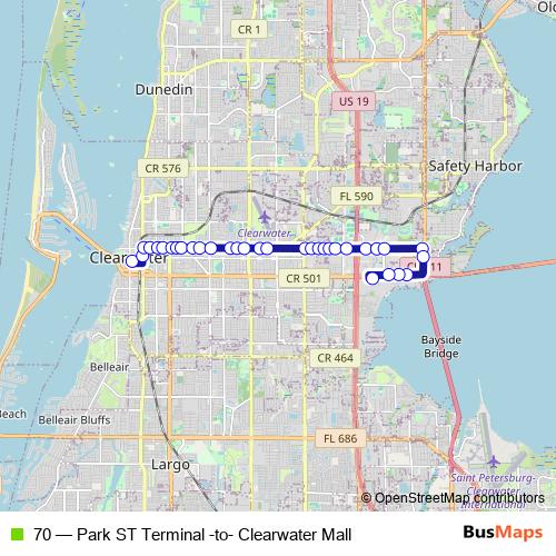 70 bus Line Map