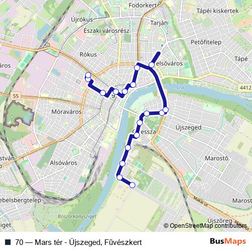 70 bus Line Map