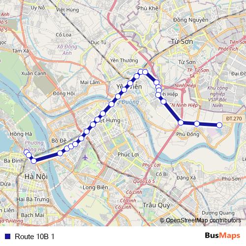 Route 10B 1 bus Line Map