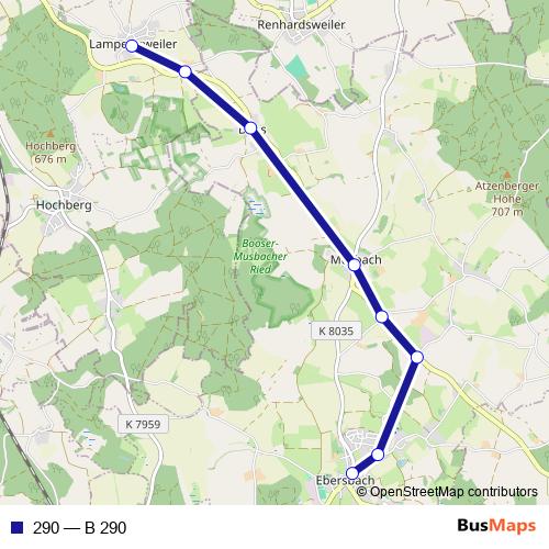 290 bus Line Map