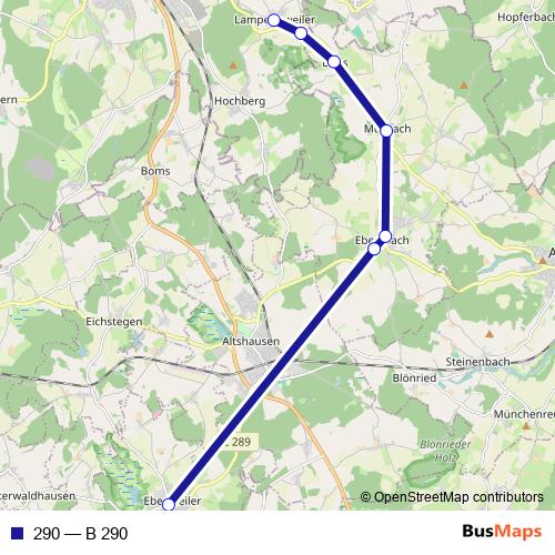 290 bus Line Map