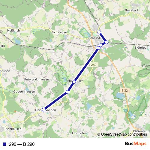 290 bus Line Map