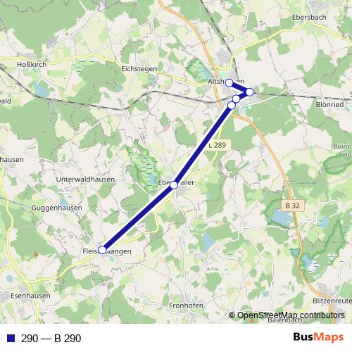 290 bus Line Map