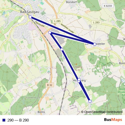290 bus Line Map