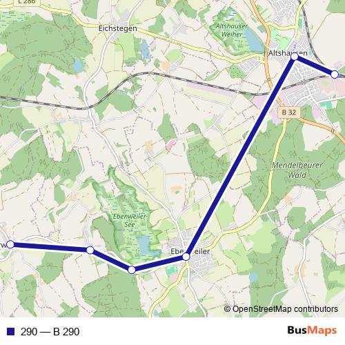 290 bus Line Map
