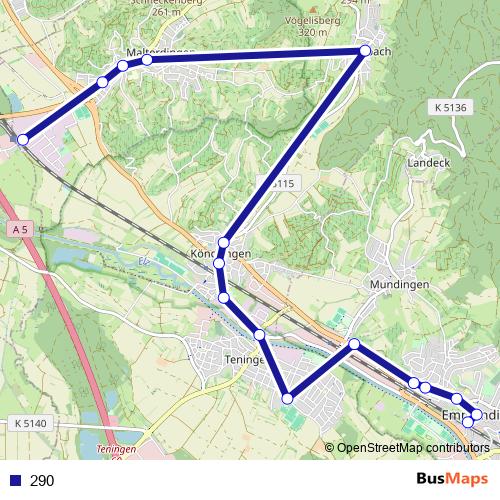 290 bus Line Map