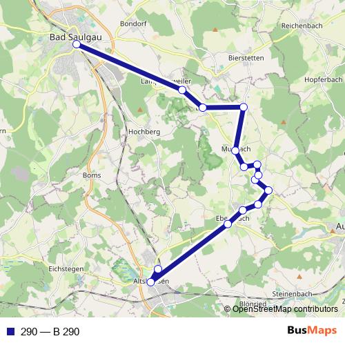 290 bus Line Map