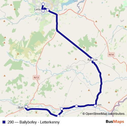 290 bus Line Map