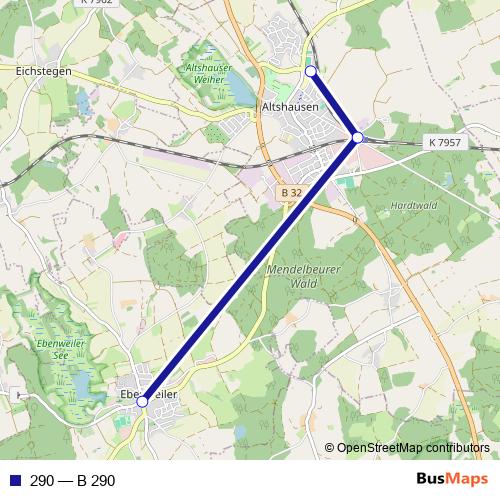 290 bus Line Map