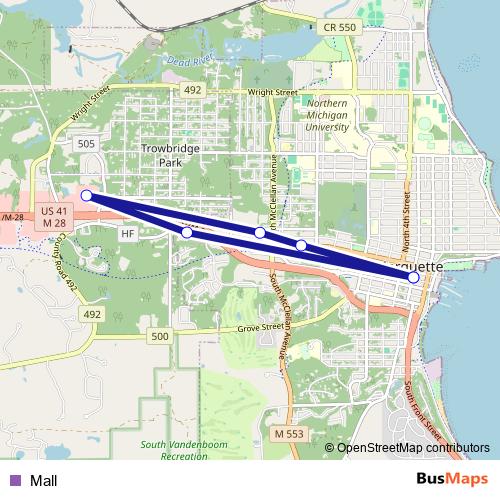 Mall bus Line Map
