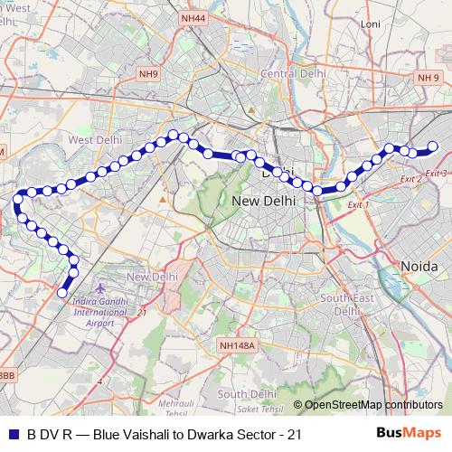 B DV R metro Line Map