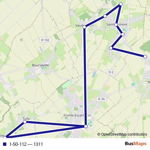 1-50-112 bus Line Map