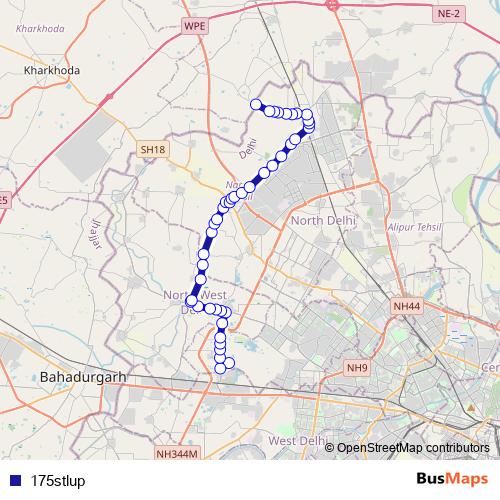 175stlup bus Line Map