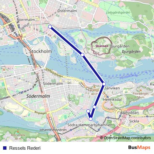 Ressels Rederi ferry Line Map