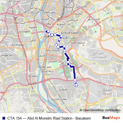 CTA 154 bus Line Map