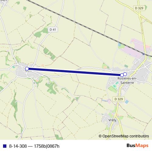 8-14-308 bus Line Map