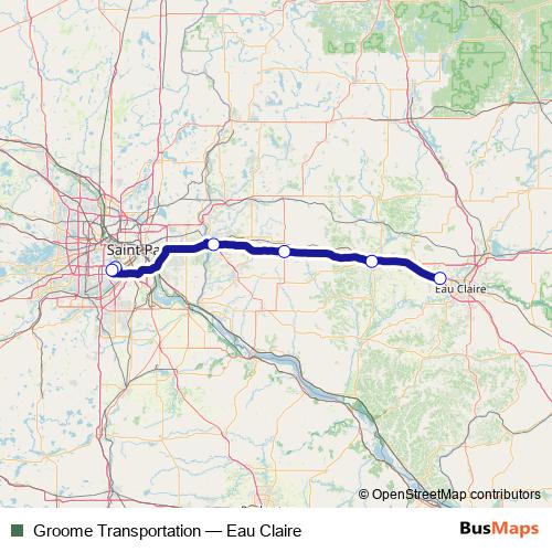 Groome Transportation bus Line Map