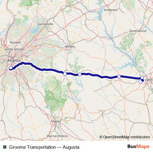 Groome Transportation bus Line Map