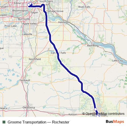 Groome Transportation bus Line Map