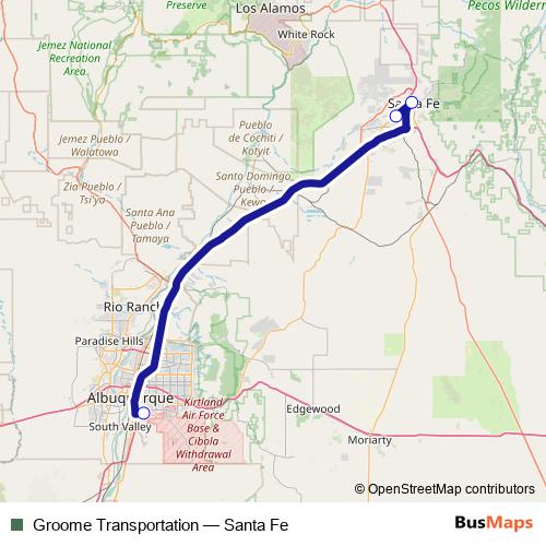 Groome Transportation bus Line Map