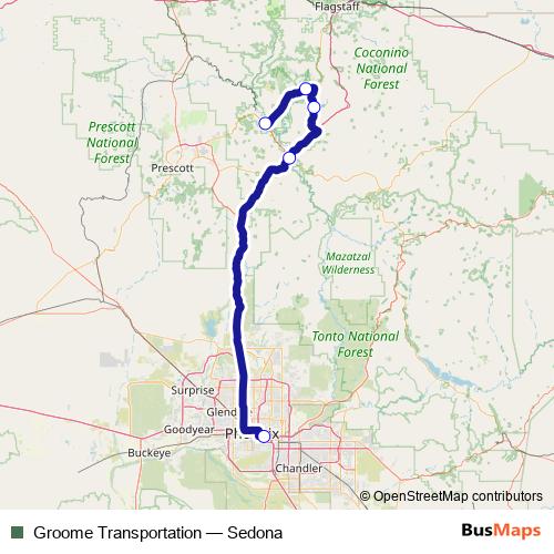 Groome Transportation bus Line Map