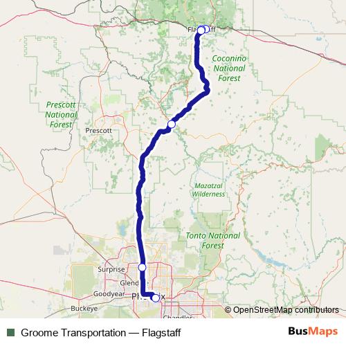 Groome Transportation bus Line Map