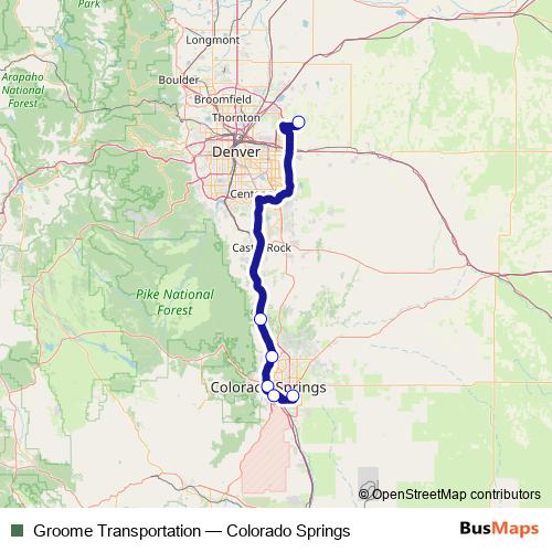 Groome Transportation bus Line Map