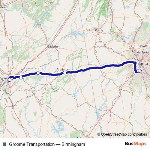 Groome Transportation bus Line Map