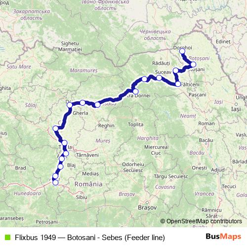 Flixbus 1949 bus Line Map
