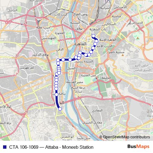 CTA 106-1069 bus Line Map