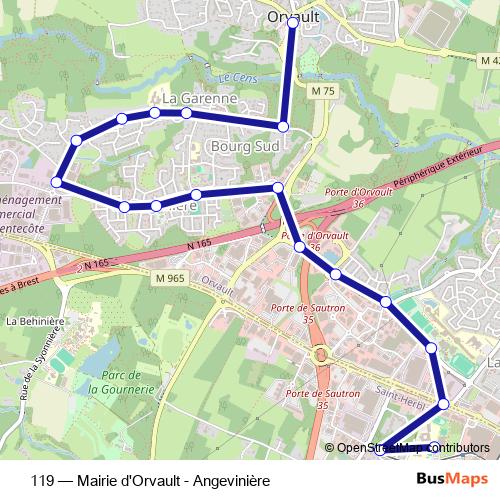 119 bus Line Map