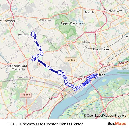 119 bus Line Map