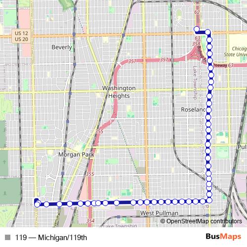 119 bus Line Map