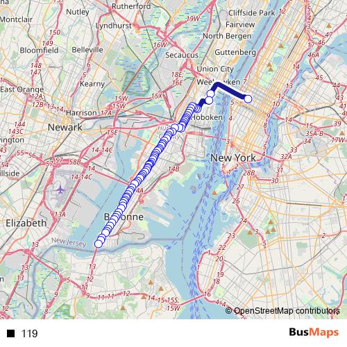 119 bus Line Map