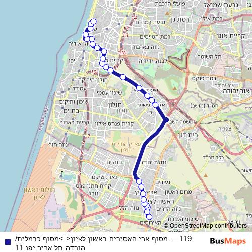 119 bus Line Map