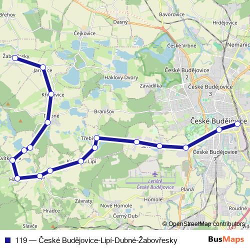 119 bus Line Map