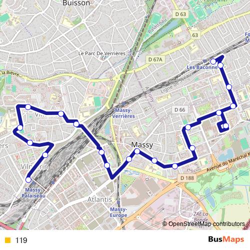 119 bus Line Map