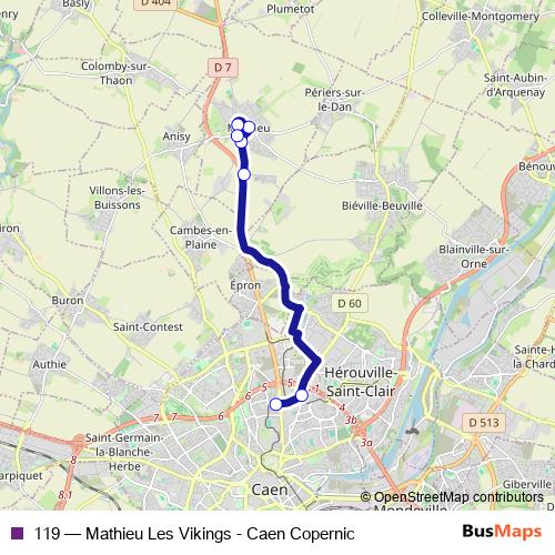 119 bus Line Map